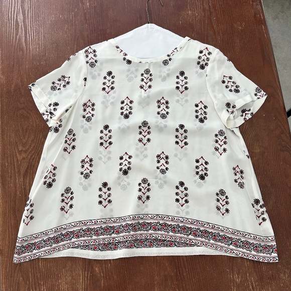 Madewell Silk Short-Sleeved Floral Printed Top - Picture 3 of 5